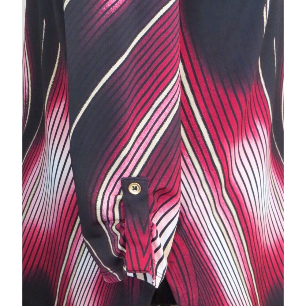 JM Collection Retro print Tunic Top  XS - Picture 3 of 9